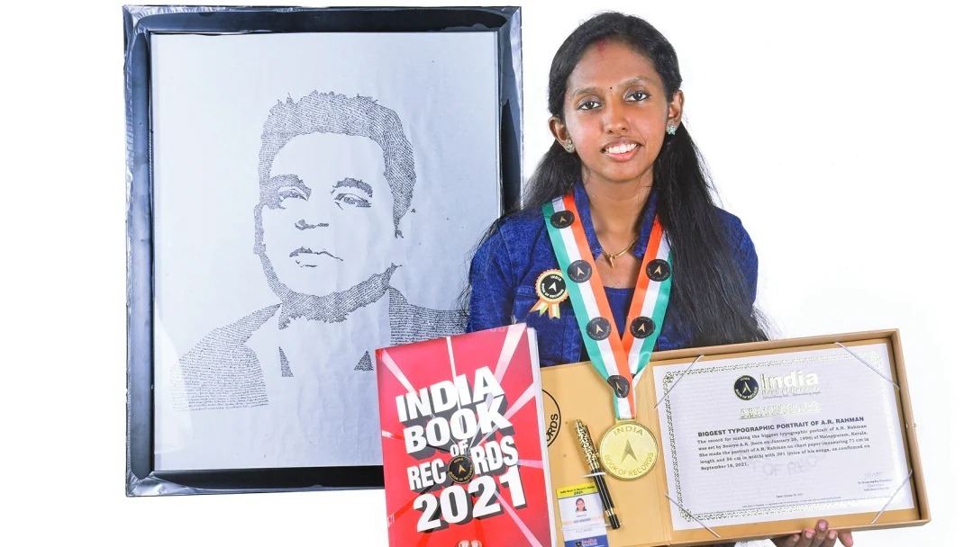 No way! Unbelievable! This young girl draws AR Rahman’s portrait with lyrics of 391 songs; viral pic