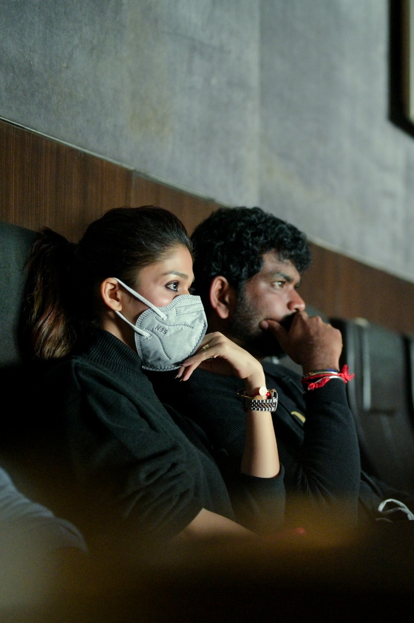 Vignesh Shivan Nayanthara watched Rocky movie in Escape theatre.