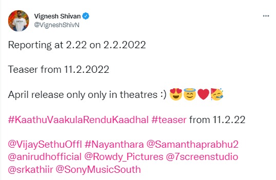 Kaathu Vaakula Rendu Kaadhal Movie Release Update 