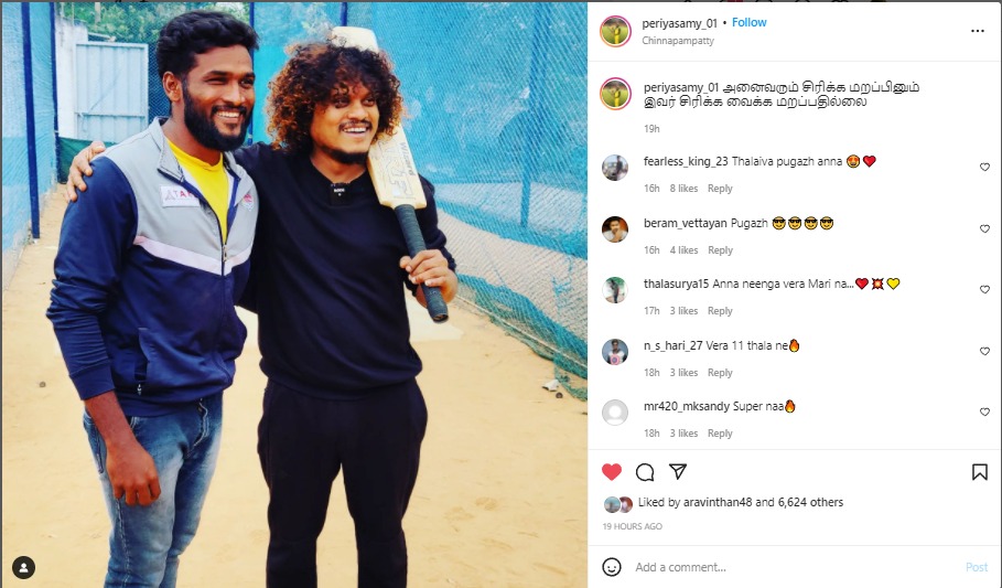 Indian cricketer hosts a quiet Meat party for actor Pugazh!