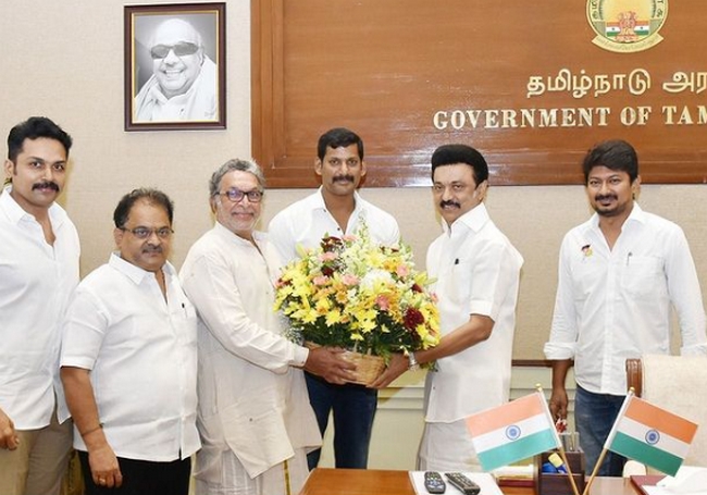 Karthi Nasser vishal and pandavar team met CM Stalin 