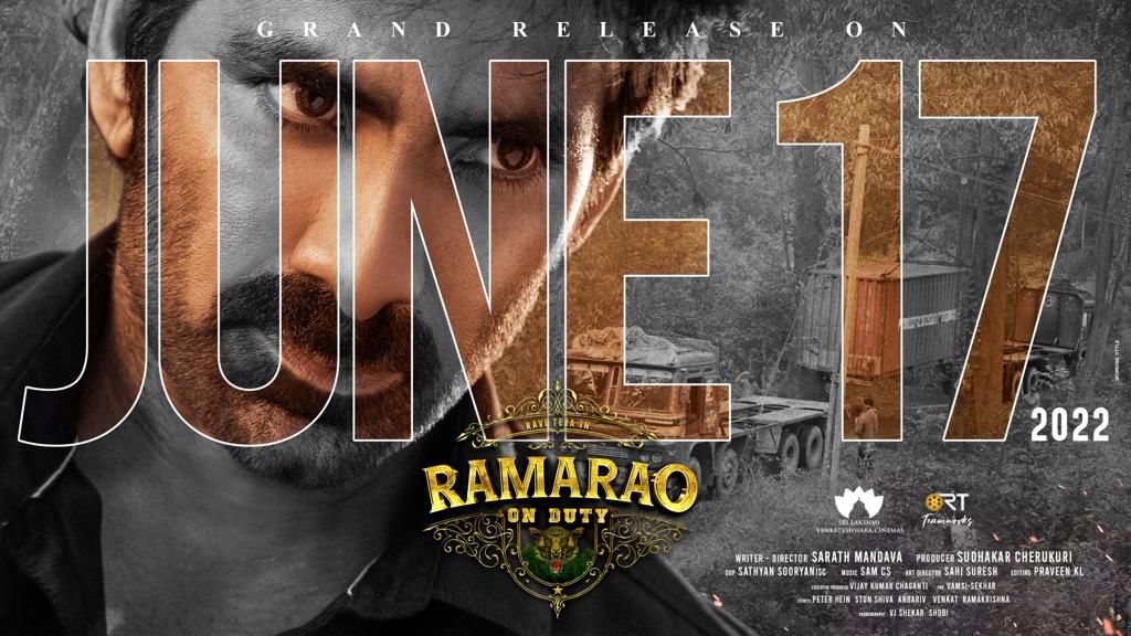 Mass Maharaja Ravi Teja’s Ramarao On Duty releasing on June 17th