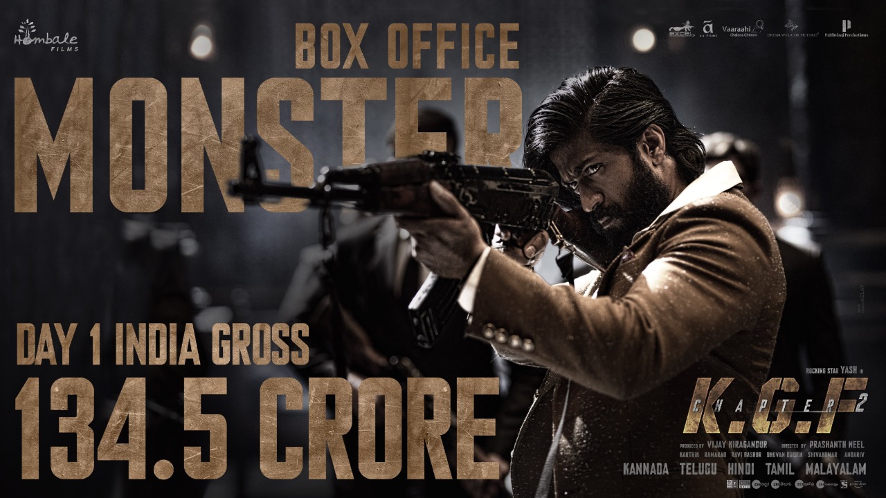 KGF CHAPTER 2 INDIA BOX OFFICE GROSS COLLECTIONS DAY 1