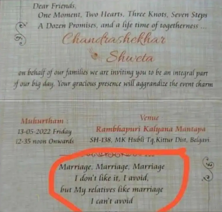 KGF 2 famous dialogue in marriage invitation gone viral