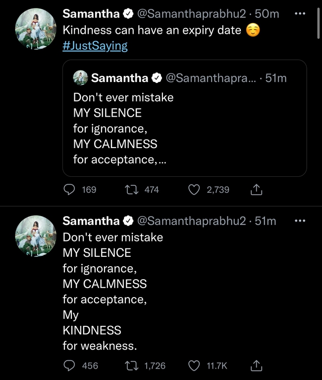 Actress Samantha latest viral tweet confuses fans 