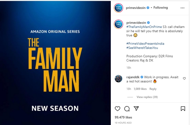 Amazon prime announced Family man season 3 update