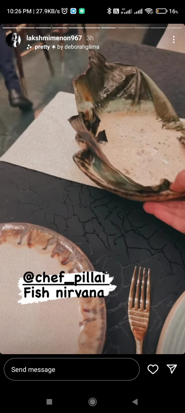 Actress Lakshmi Menon Eat Suresh Pillai Fish Niravana Dish