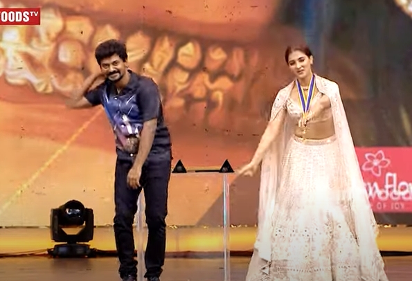 Pooja hedge and Nelson viral dance in BGM 8