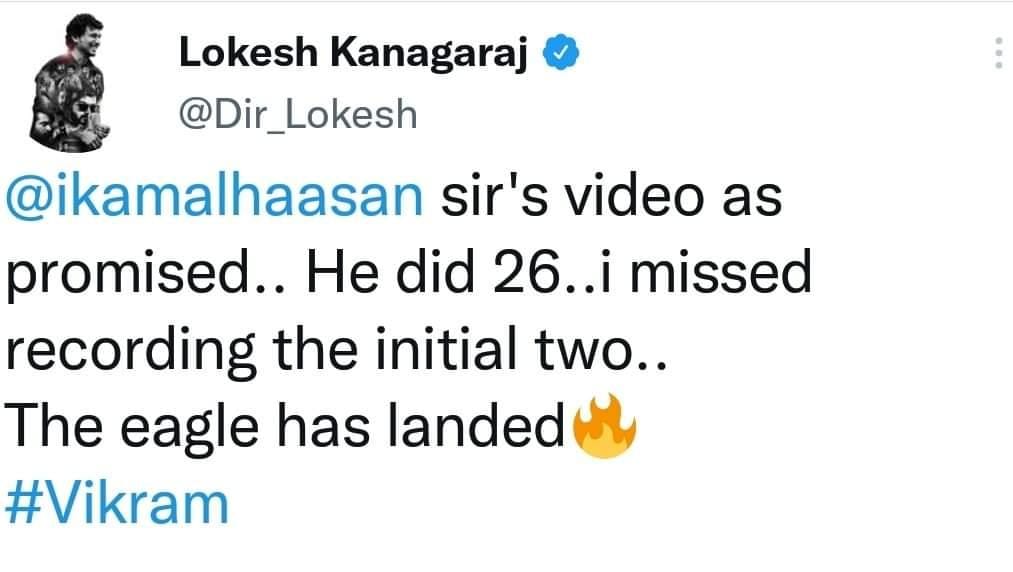 Lokesh Kanagaraj shared Vikram Movie Climax Kamal Haasan BTS Video