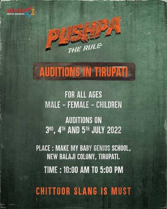 Allu Arjun Pushpa The Rule Movie Audition at Thirupati New Balaji Colony