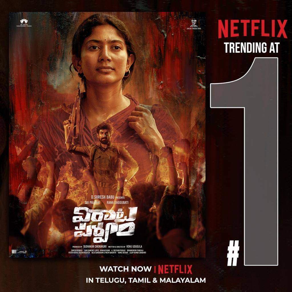 Sai Pallavi Rana Virata Parvam Movie Netflix Trending Number One