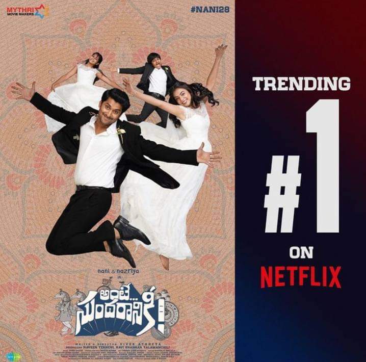 Nani Nazriya Ante Sundaraniki OTT Netflix Trending Number One