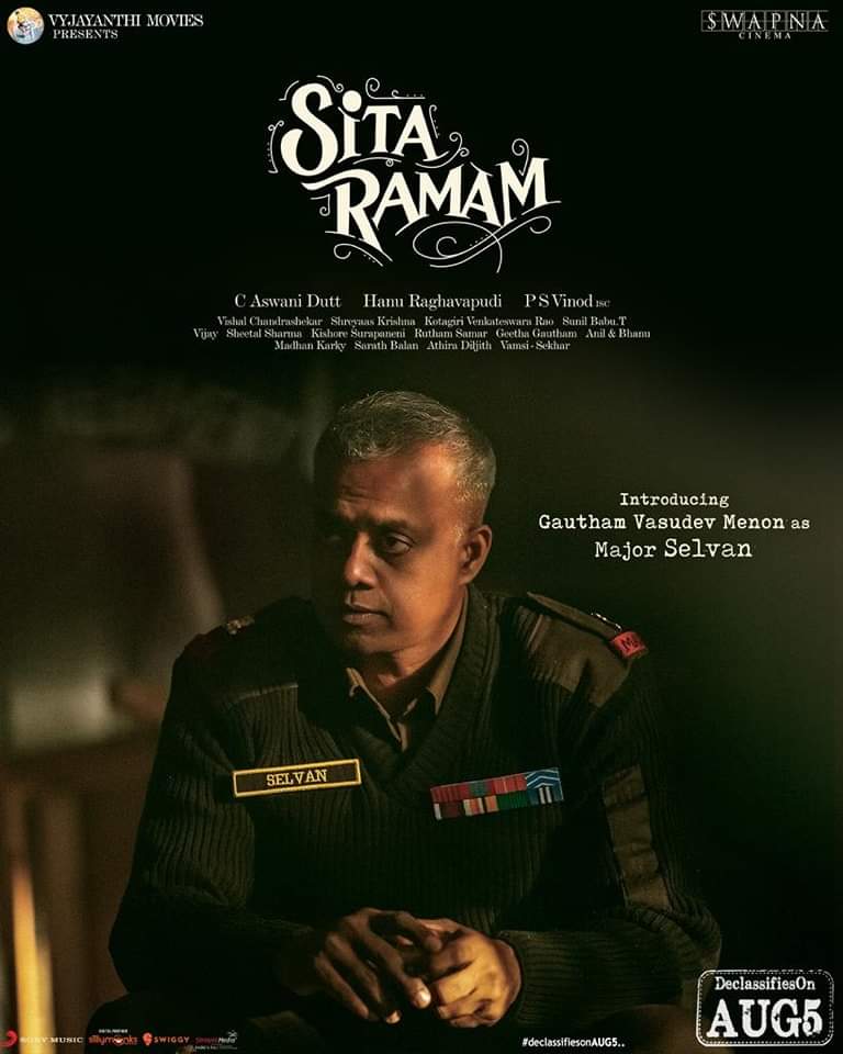 Gautham Vasudev Menon as Major Selvan‌ in Dulquer Salmaan SitaRamam