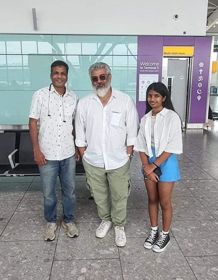 Ajith Kumar with His Fans at Airport Terminal 5 AK61