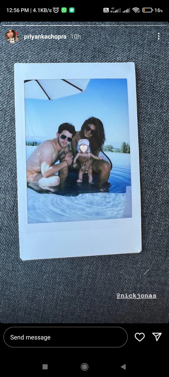 Priyanka Chopra with Her Daughter and Husband Nick Jonas