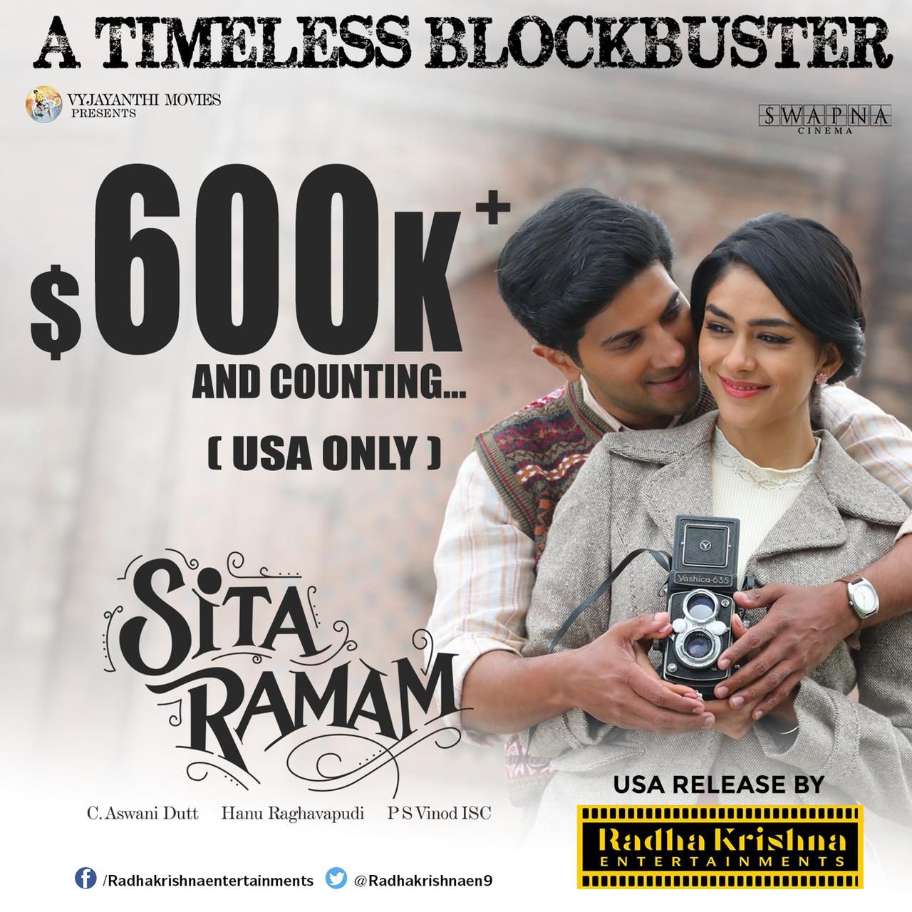 Dulquer Salmaan Mrunal Thakur Rashmika Mandanna Sita Ramam Box Office Collection