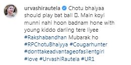 urvashi rautela latest insta post viral among fans