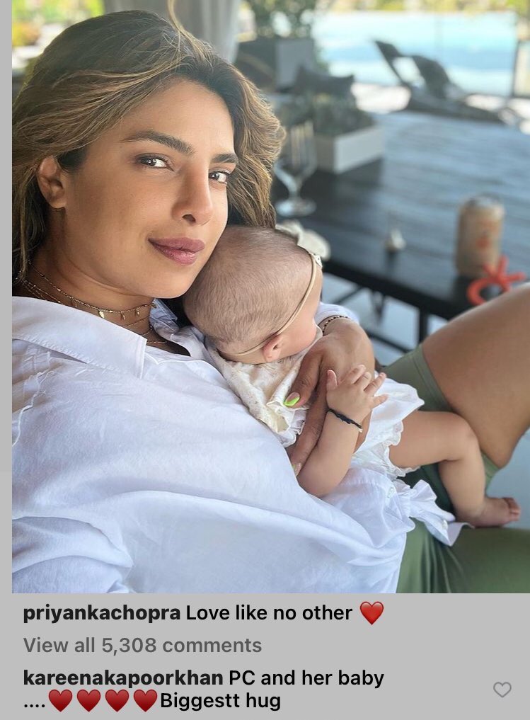 Priyanka Chopra with Her Daughter Malti Kareena Kapoor Comment