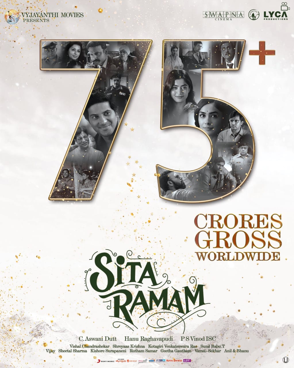 Dulquer Salmaan Mrunal Thakur Rashmika Sita Ramam Box Office 75 Cr