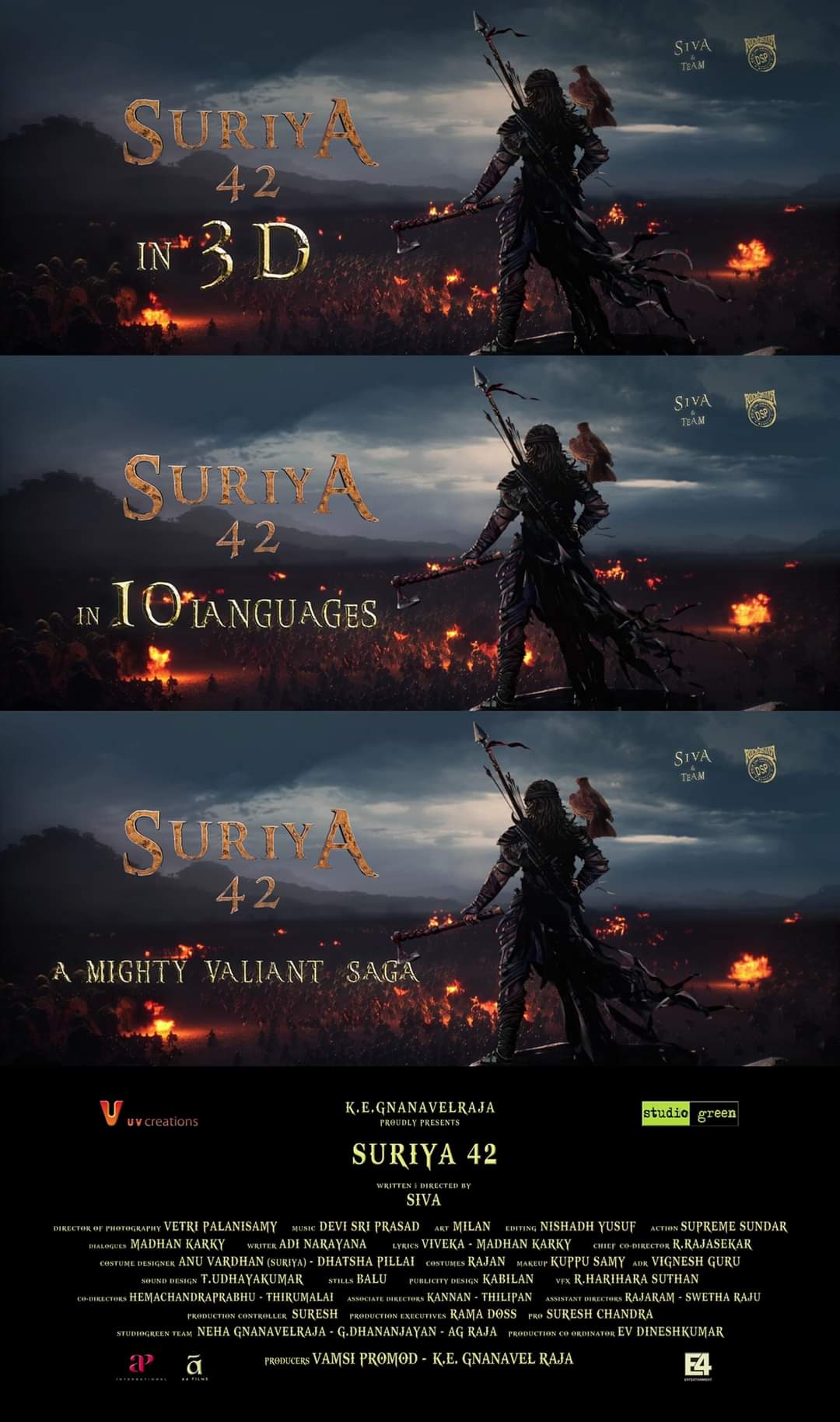 Siruthai Siva Suriya 42 Movie 3D Motion Poster Latest Update