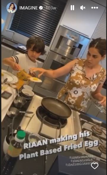 Genelia Deshmukh Cooks Plant Based Omelette For Her Kids Pic