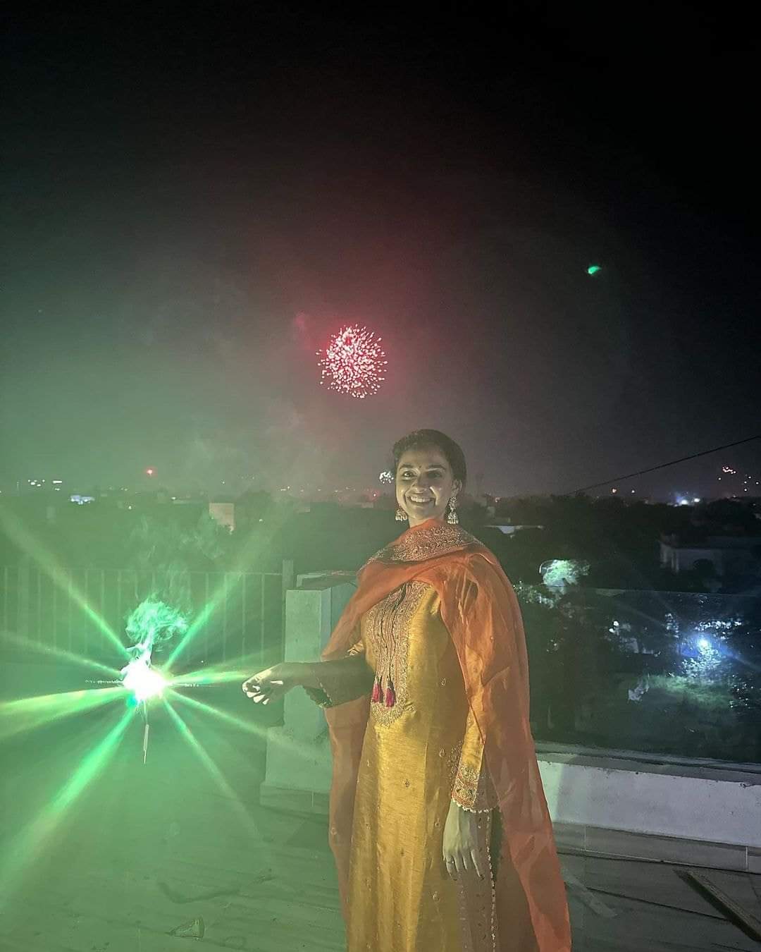 Keerthy Suresh Diwali Celebration with Her Dog Nyke 