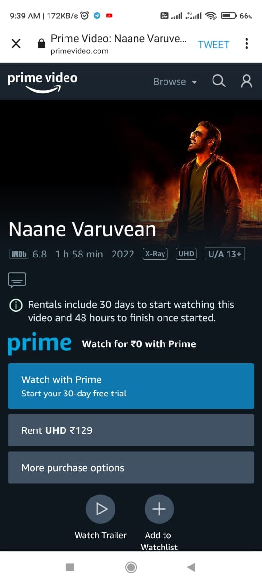 Dhanush Naane Varuven OTT Release on Amazon Prime Video