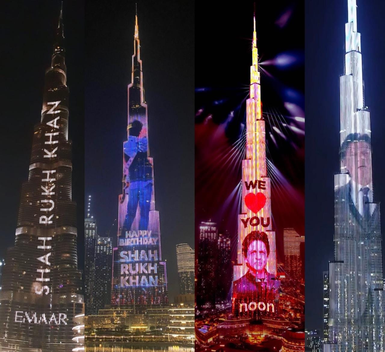 Shah Rukh Khan Birthday Wish Video on Burj Khalifa 