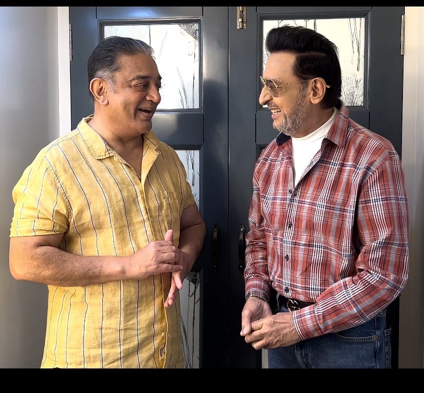 Kamal Haasan with Gulshan Grover in Indian 2 Shooting
