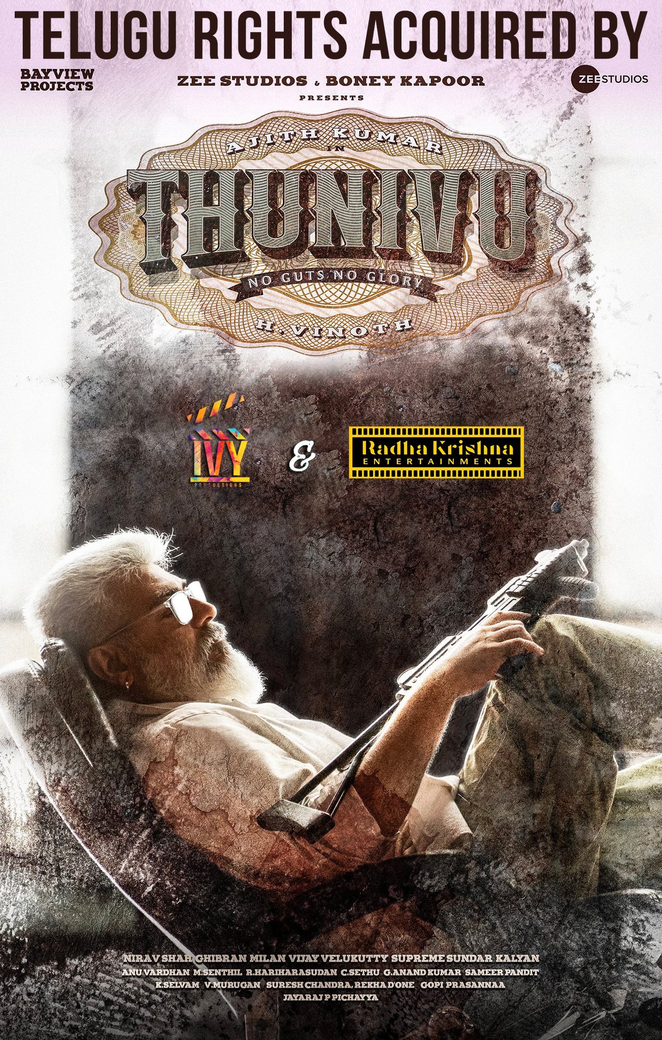 Ajith kumar thunivu movie telugu theatrical rights 