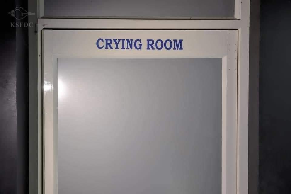 Kerala Government Theatre has a sound proof crying room for babies 