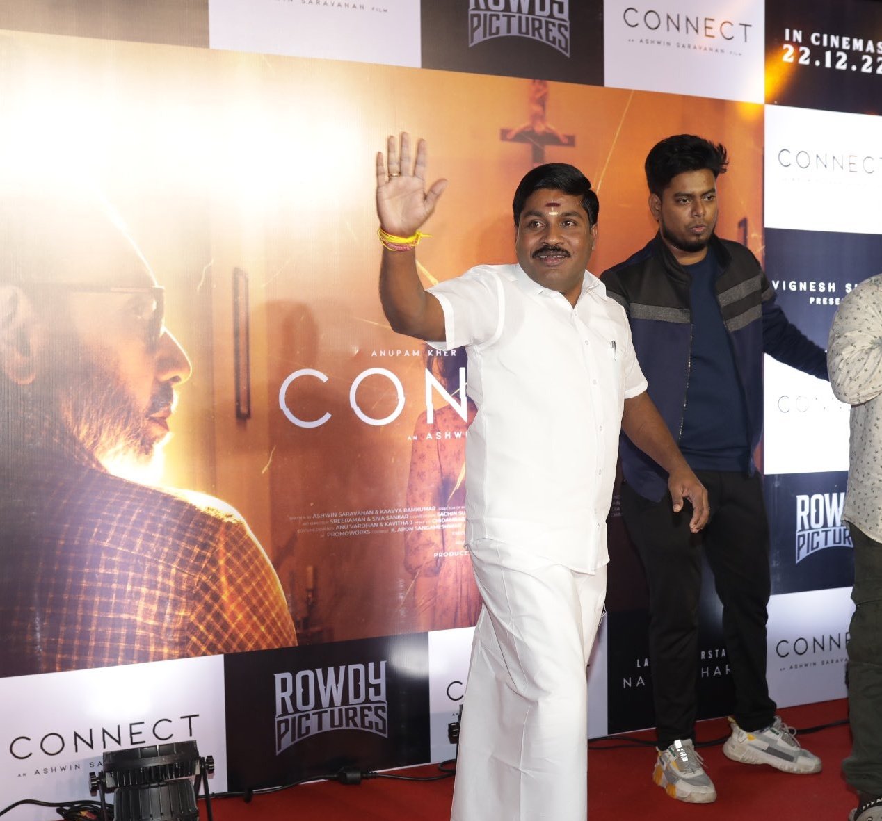 G P Muthu Watching Connect Movie Premier Show
