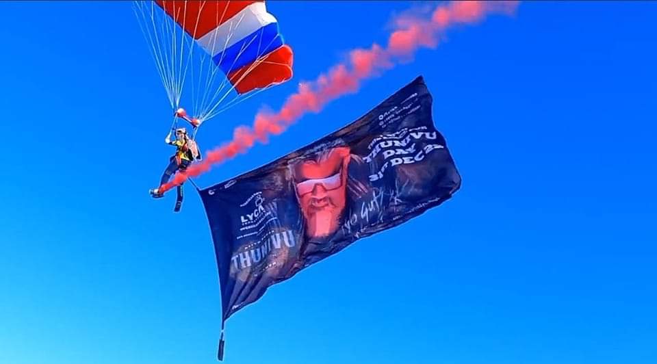 Thunivu Movie UAE Sky Dive Promotion Video goes viral
