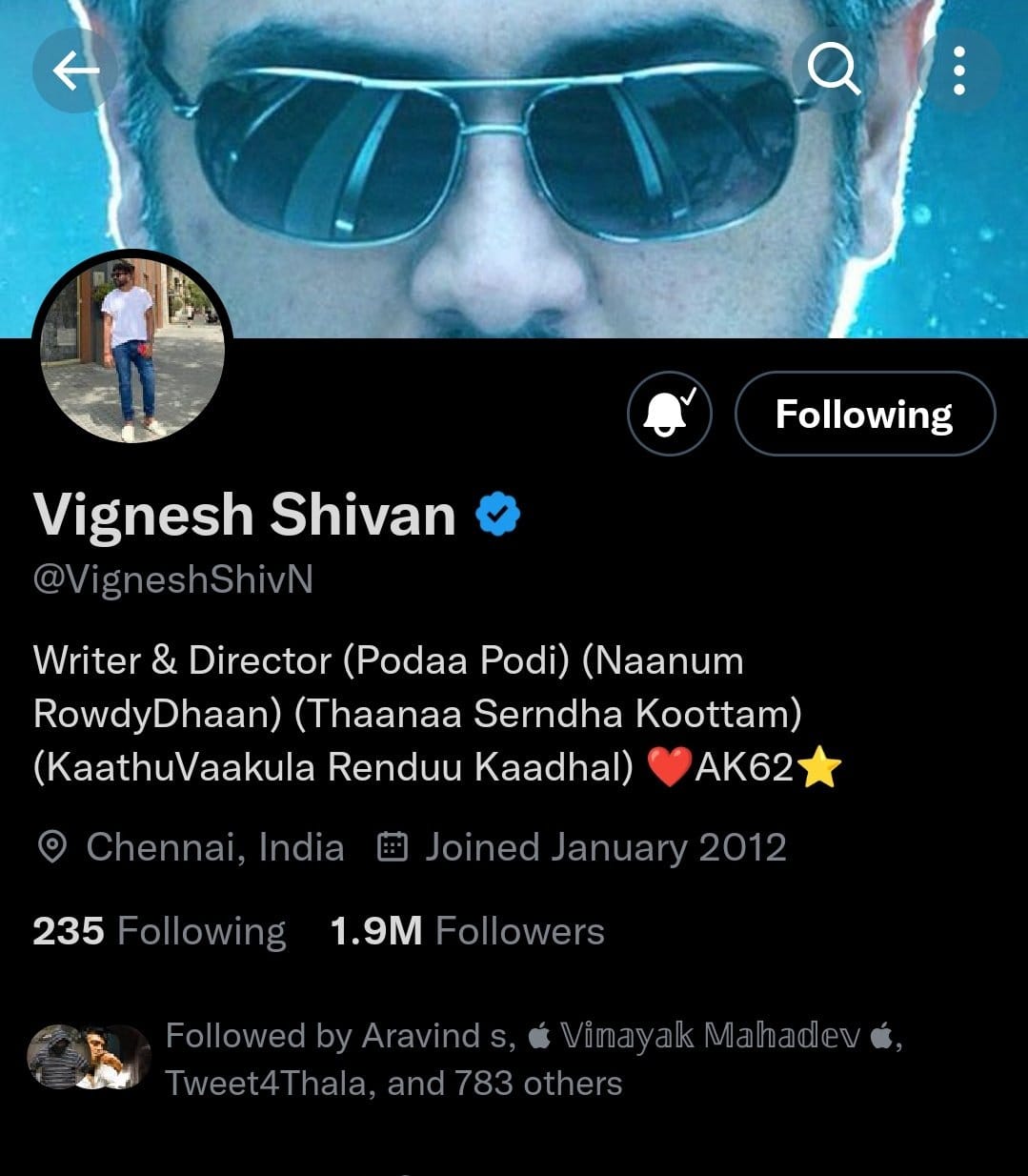 AK62 Vignesh Shivan Change His Twitter Handle CP