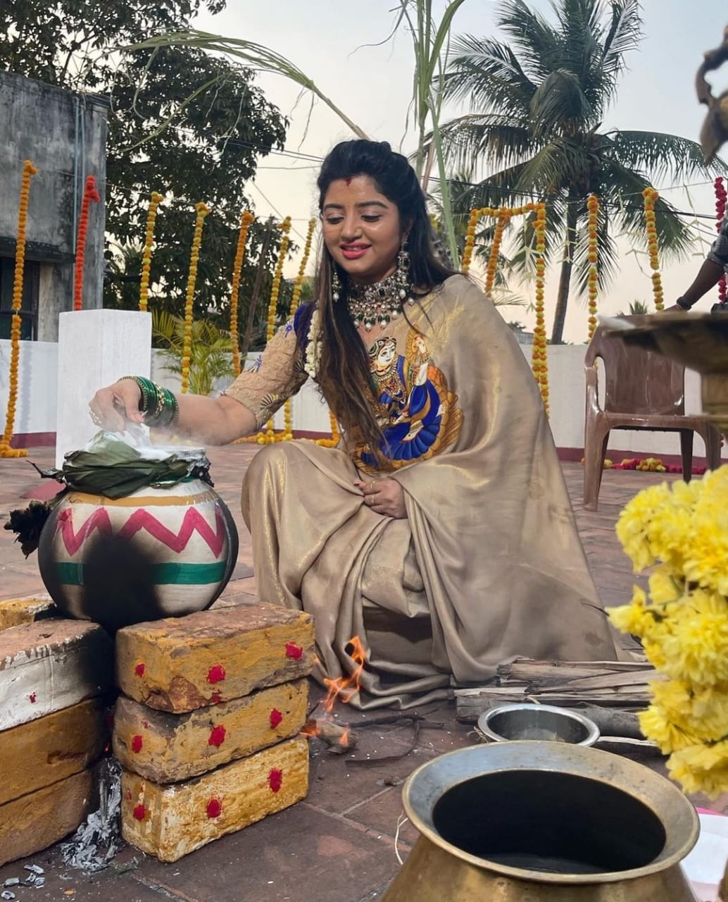 Ravindar Mahalakshmi Pongal Celebration viral photos