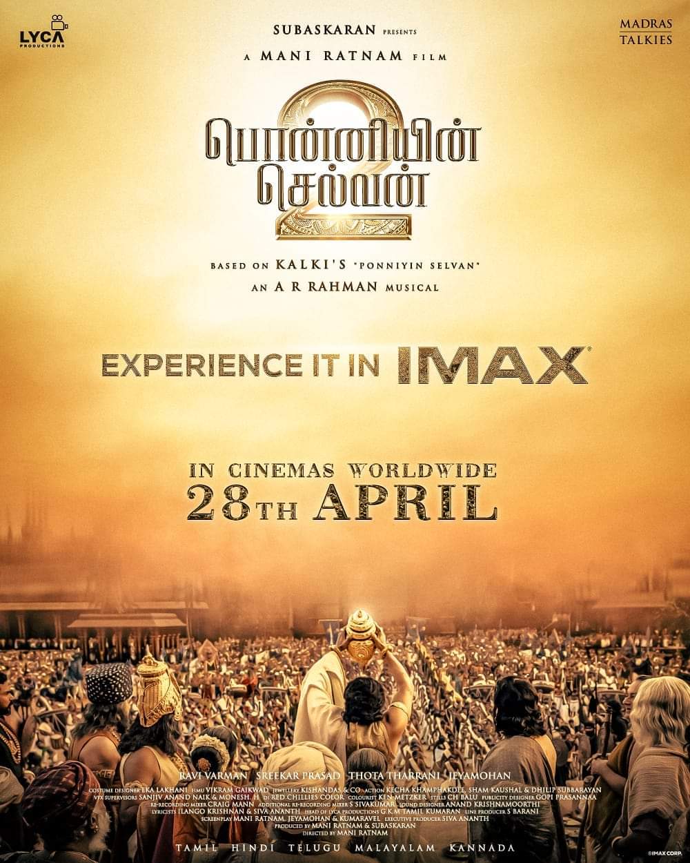 Ponniyin Selvan PS2 Movie Releasing in IMAX