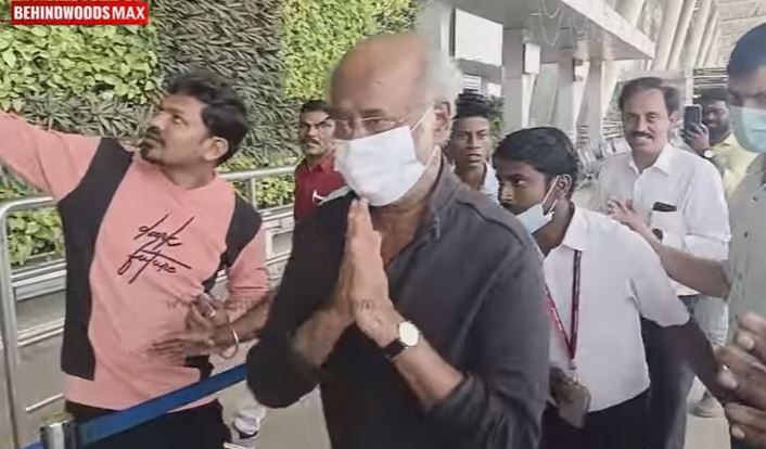 Rajinikanth advise to fan in chennai aiport viral video
