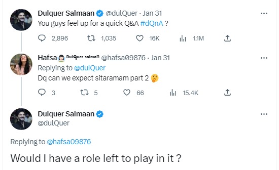 dulquer Salman reply to man who asked sitaramam part 2