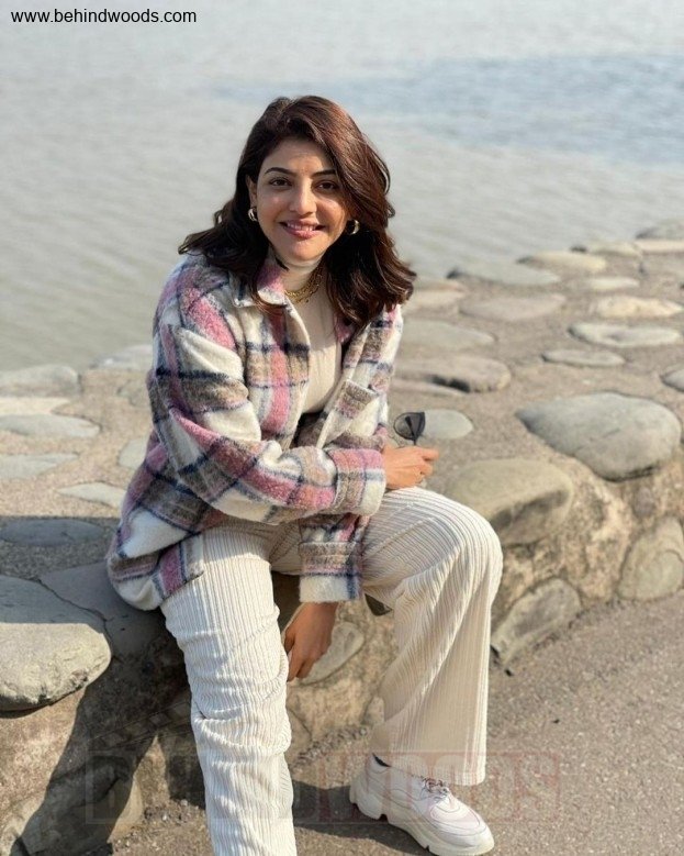 Kajal Aggarwal Shows Her 'Fashion Fusion' In Blue-beige Printed Pantsuit