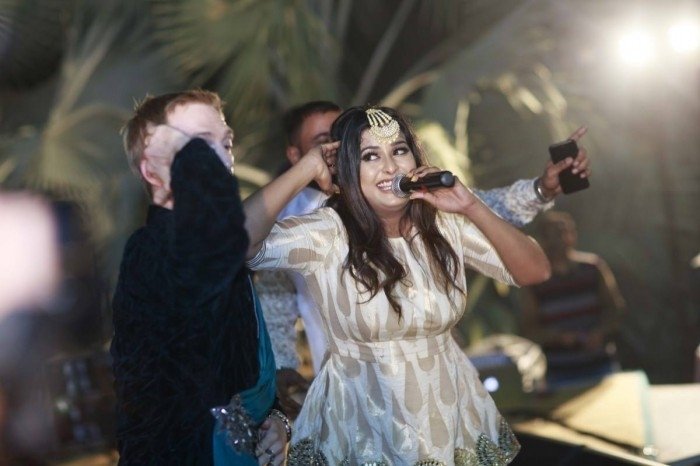 Aashka Goradia and Brent Goble's Colorful Sangeet
