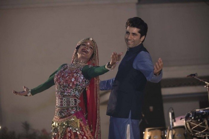 Aashka Goradia and Brent Goble's Colorful Sangeet