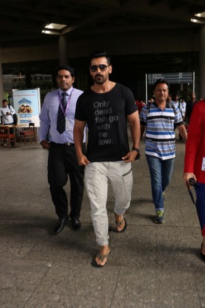 John Abraham Spotted At International Airport