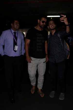 John Abraham Spotted At International Airport