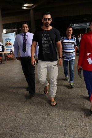 John Abraham Spotted At International Airport