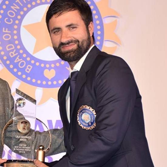 Lala Amarnath Award For The Best All-rounder In The Ranji Trophy – Parvez Rasool (2016 - 2017 season)