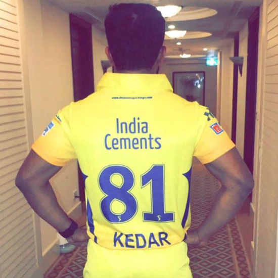 Chennai Super Kings new jersey for IPL 11 - Kedar Jadhav