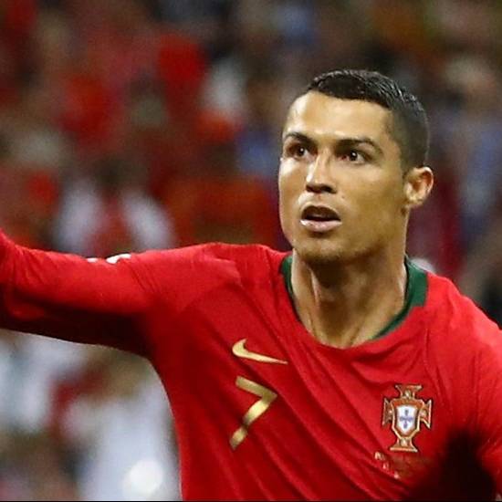 Ronaldo becomes the first player in World Cup history to score a hat-trick against Spain.