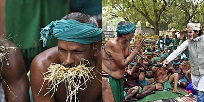 Unique protests by Tamil Nadu farmers in Delhi