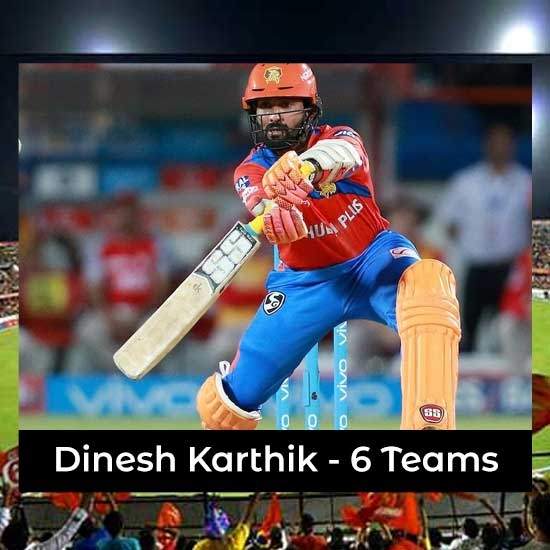 Dinesh Karthik - 6 Teams