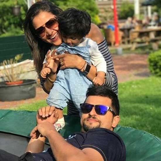 Raina with his family